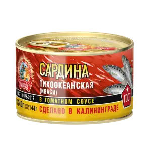Сардина тихоокеанская (Иваси) в томатном соусе, 240 г, ключ