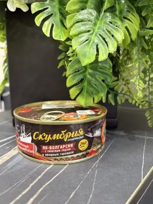Скумбрия атлантическая (африк.) с томатным соусом и овощным гарниром ПО-БОЛГАРСКИ, ГОСТ, 240 г, ключ